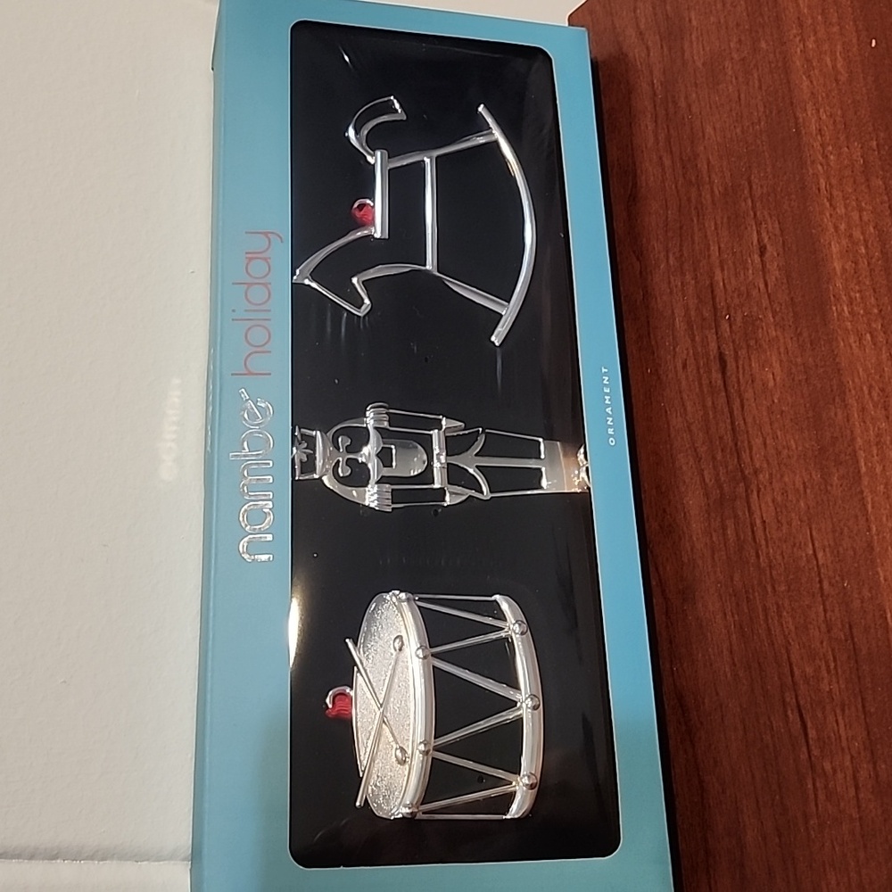 Nambe Silver Holiday Ornament Trio - Brand New